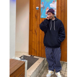 日系復古連帽衛衣男寬松大碼美式重磅純色運動休閒連帽衫cityboy