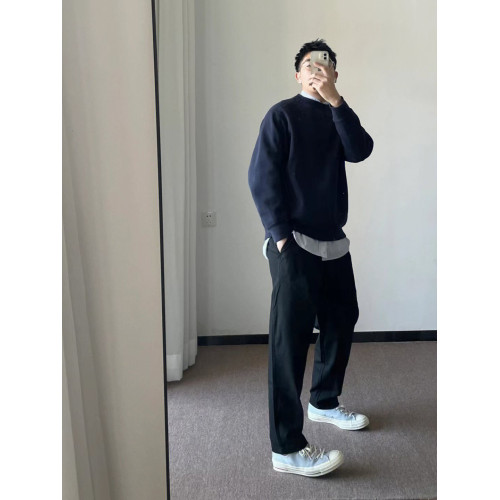 美式高街oversize純色簡約圓領衛衣男秋冬季重磅潮牌ins港味上衣 美式高街oversize純色簡約圓領衛衣男秋冬季重磅潮牌ins港味上衣