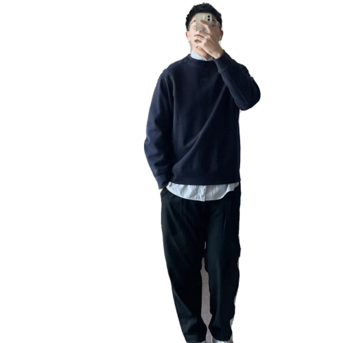 美式高街oversize純色簡約圓領衛衣男秋冬季重磅潮牌ins港味上衣 美式高街oversize純色簡約圓領衛衣男秋冬季重磅潮牌ins港味上衣