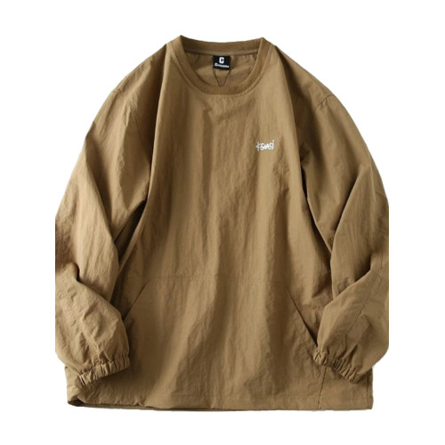 日系復古!科技防水面料!男士春秋新品寬松純色圓領長袖衛衣 日系復古!科技防水面料!男士春秋新品寬松純色圓領長袖衛衣