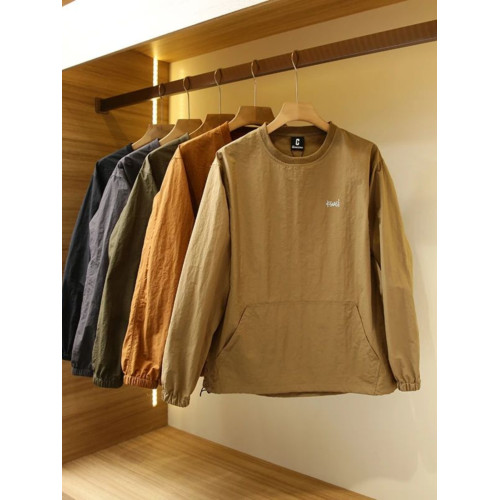 日系復古!科技防水面料!男士春秋新品寬松純色圓領長袖衛衣 日系復古!科技防水面料!男士春秋新品寬松純色圓領長袖衛衣