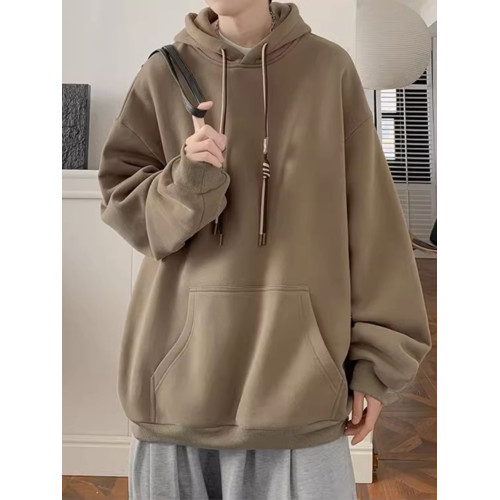 加絨衛衣男連帽2025春秋新款oversize美式寬松純色潮牌情侶外套男 加絨衛衣男連帽2025春秋新款oversize美式寬松純色潮牌情侶外套男