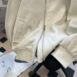 美式港風立領拉鍊工裝夾克衛衣男女春秋寬松國潮oversize外套開衫