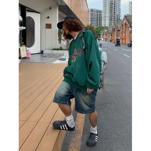 UNXU美式復古潮牌字母刺綉v領衛衣男秋季新款百搭運動休閒上衣 UNXU美式復古潮牌字母刺綉v領衛衣男秋季新款百搭運動休閒上衣