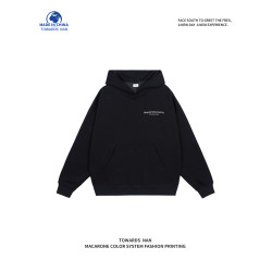 朝南工作室 國潮字母印花連帽衛衣男女新款潮牌寬松情侶帽衫外套