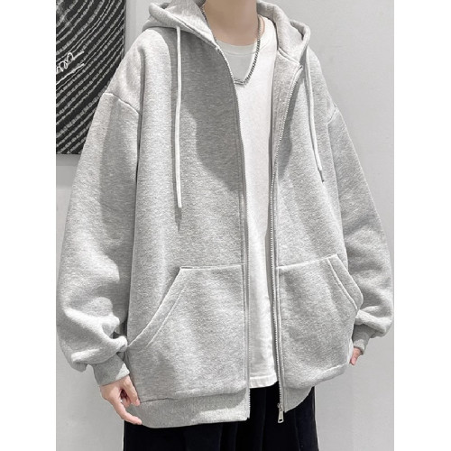 純棉重磅美式復古春秋開衫外套男加絨青少年休閒寬松連帽長袖衛衣 純棉重磅美式復古春秋開衫外套男加絨青少年休閒寬松連帽長袖衛衣