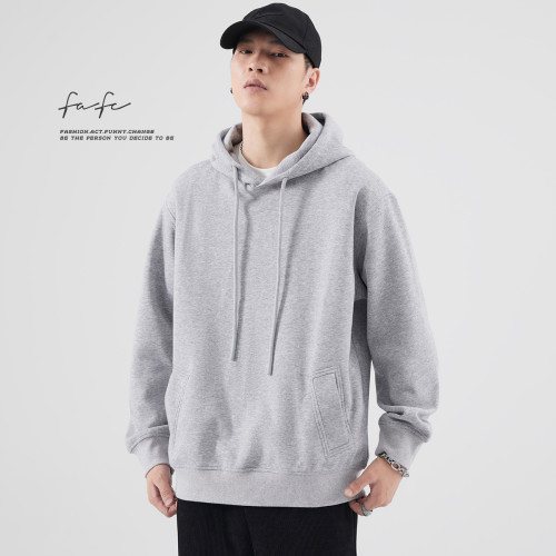 FAFC2024秋季重磅加絨連帽衛衣男士美式潮牌純色套頭帽衫上衣外套 FAFC2024秋季重磅加絨連帽衛衣男士美式潮牌純色套頭帽衫上衣外套