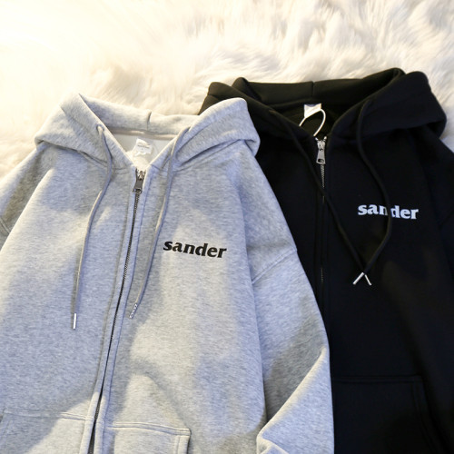 重磅純棉連帽衛衣外套男2024新款秋冬加絨加厚寬松休閒拉鍊開衫潮 重磅純棉連帽衛衣外套男2024新款秋冬加絨加厚寬松休閒拉鍊開衫潮