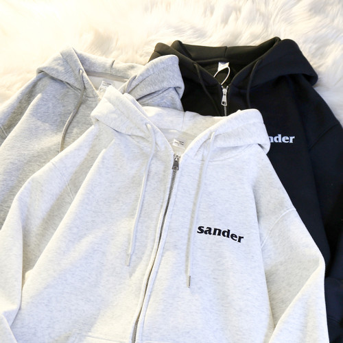 重磅純棉連帽衛衣外套男2024新款秋冬加絨加厚寬松休閒拉鍊開衫潮 重磅純棉連帽衛衣外套男2024新款秋冬加絨加厚寬松休閒拉鍊開衫潮