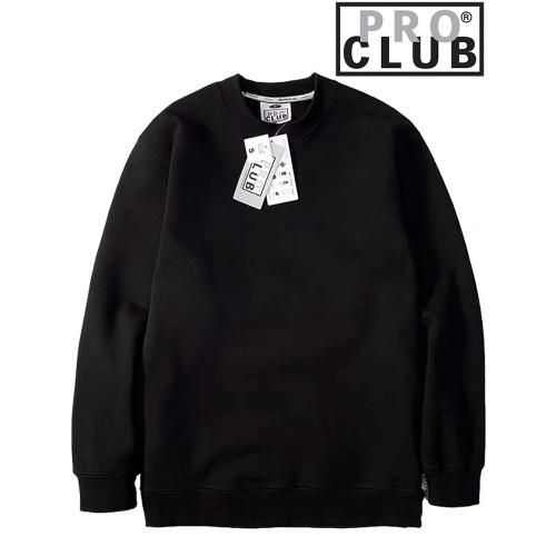 美國PROCLUB嘻哈寬鬆大碼oversize重磅圓領長袖冬季加絨衛衣男女