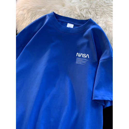 2025新款夏季NASA聯名短袖t恤男純棉潮牌白色重磅t恤情侶裝體恤