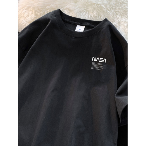 2025新款夏季NASA聯名短袖t恤男純棉潮牌白色重磅t恤情侶裝體恤