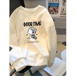 重磅衛衣男士秋冬寬松美式潮牌加絨加厚白色長袖t恤情侶裝上衣服