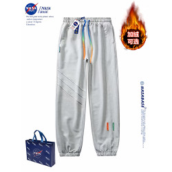 NASA聯名褲子男春秋加肥加大碼衛褲寬松束腳男士美式休閒運動長褲