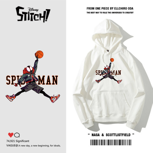 蜘蛛人聯名寬松百搭連帽衛衣男春秋加絨訓練服美式籃球衣服ins潮 蜘蛛人聯名寬松百搭連帽衛衣男春秋加絨訓練服美式籃球衣服ins潮