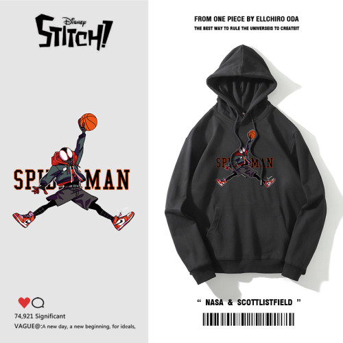 蜘蛛人聯名寬松百搭連帽衛衣男春秋加絨訓練服美式籃球衣服ins潮 蜘蛛人聯名寬松百搭連帽衛衣男春秋加絨訓練服美式籃球衣服ins潮