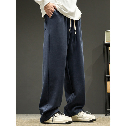 直筒褲子男款秋冬寬松休閒長褲男生運動衛褲冬季加絨加厚濶腿男褲 直筒褲子男款秋冬寬松休閒長褲男生運動衛褲冬季加絨加厚濶腿男褲