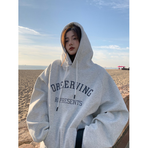 特大碼300斤純棉美式連帽衛衣男女裝秋冬季寬松oversize外套上衣2