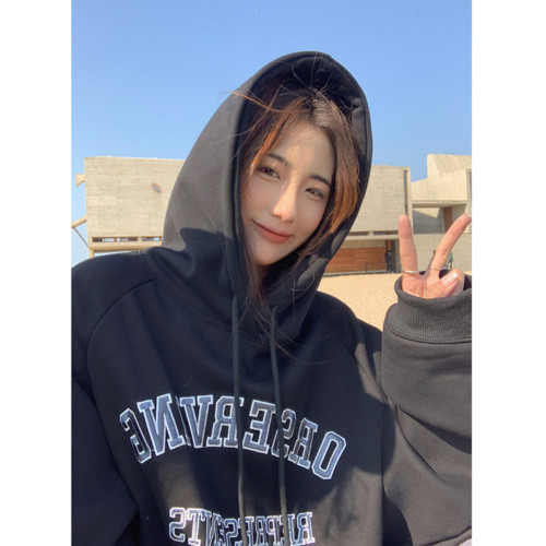 特大碼300斤純棉美式連帽衛衣男女裝秋冬季寬松oversize外套上衣2