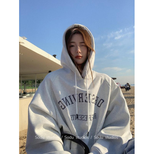 特大碼300斤純棉美式連帽衛衣男女裝秋冬季寬松oversize外套上衣2