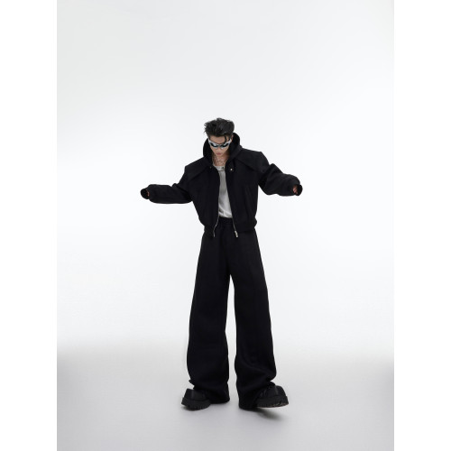 CulturE秋冬小衆立體解搆細閃連帽衛衣套裝亮片設計感拉鍊開衫男 CulturE秋冬小衆立體解搆細閃連帽衛衣套裝亮片設計感拉鍊開衫男