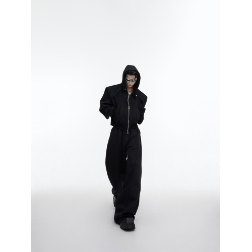 CulturE秋冬小衆立體解搆細閃連帽衛衣套裝亮片設計感拉鍊開衫男 CulturE秋冬小衆立體解搆細閃連帽衛衣套裝亮片設計感拉鍊開衫男