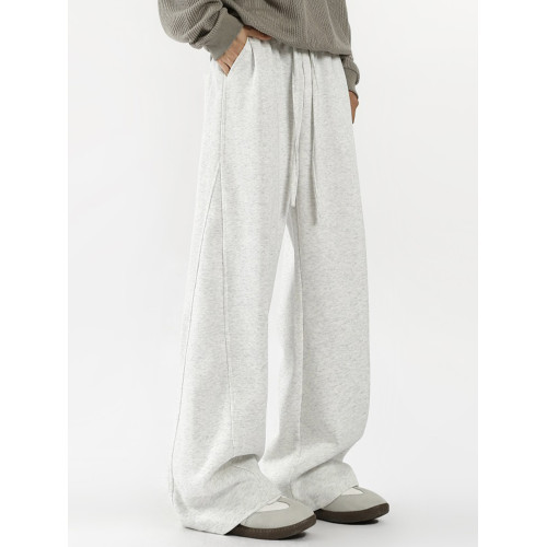 美式cleanfit灰色重磅衛褲男秋冬新款寬松運動休閒加絨加厚長褲子 美式cleanfit灰色重磅衛褲男秋冬新款寬松運動休閒加絨加厚長褲子