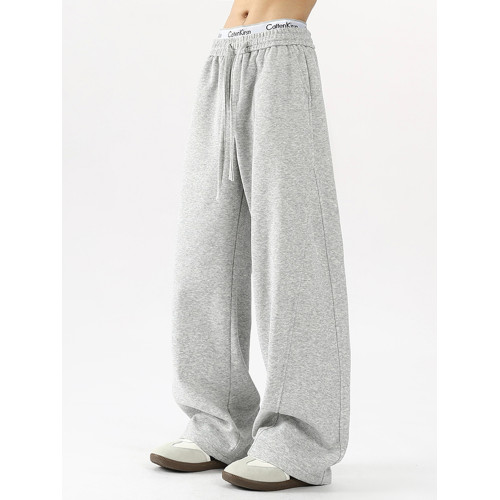 美式cleanfit灰色重磅衛褲男秋冬新款寬松運動休閒加絨加厚長褲子 美式cleanfit灰色重磅衛褲男秋冬新款寬松運動休閒加絨加厚長褲子