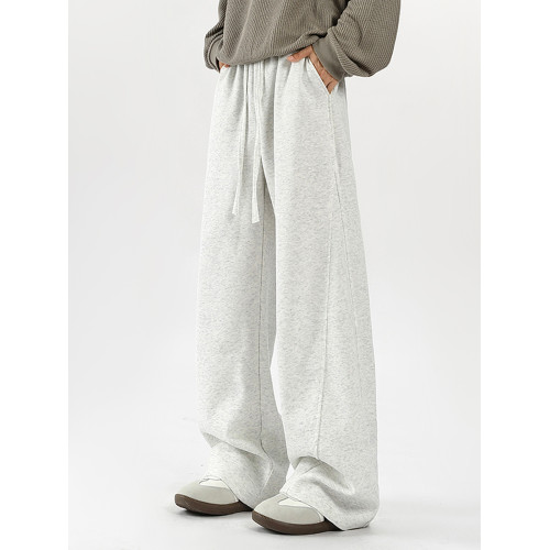 美式cleanfit灰色重磅衛褲男秋冬新款寬松運動休閒加絨加厚長褲子 美式cleanfit灰色重磅衛褲男秋冬新款寬松運動休閒加絨加厚長褲子