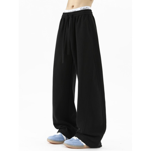 美式cleanfit灰色重磅衛褲男秋冬新款寬松運動休閒加絨加厚長褲子 美式cleanfit灰色重磅衛褲男秋冬新款寬松運動休閒加絨加厚長褲子