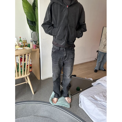 美式復古春秋做舊廓形短款基礎水洗做舊落肩boxy連帽拉鍊衛衣男潮 美式復古春秋做舊廓形短款基礎水洗做舊落肩boxy連帽拉鍊衛衣男潮