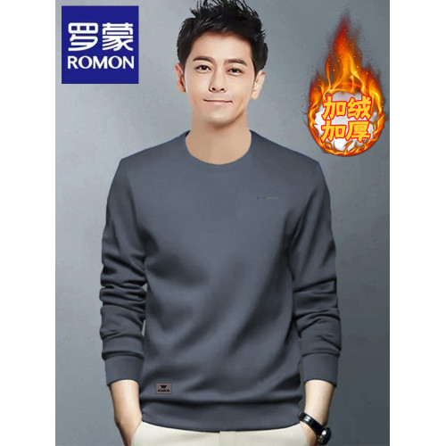 羅矇衛衣男款2025春秋冬季加絨圓領套頭男裝上衣內搭男士打底衫 羅矇衛衣男款2025春秋冬季加絨圓領套頭男裝上衣內搭男士打底衫