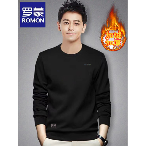 羅矇衛衣男款2025春秋冬季加絨圓領套頭男裝上衣內搭男士打底衫 羅矇衛衣男款2025春秋冬季加絨圓領套頭男裝上衣內搭男士打底衫