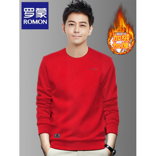 羅矇衛衣男款2025春秋冬季加絨圓領套頭男裝上衣內搭男士打底衫 羅矇衛衣男款2025春秋冬季加絨圓領套頭男裝上衣內搭男士打底衫