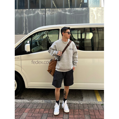 OXFREAK「排序字母刺綉」400G全棉重磅灰色衛衣男圓領秋冬季長袖 OXFREAK「排序字母刺綉」400G全棉重磅灰色衛衣男圓領秋冬季長袖