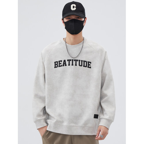 潮牌美式重磅男士衛衣春秋季2025厚款加絨寬松百搭男生冬裝打底衫