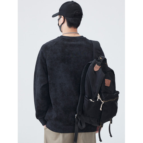 潮牌美式重磅男士衛衣春秋季2025厚款加絨寬松百搭男生冬裝打底衫