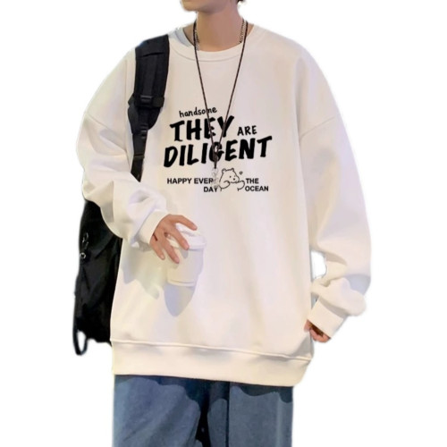 純棉重磅春秋款圓領長袖衛衣男秋冬加絨潮牌美式寬松無帽學生外套 純棉重磅春秋款圓領長袖衛衣男秋冬加絨潮牌美式寬松無帽學生外套