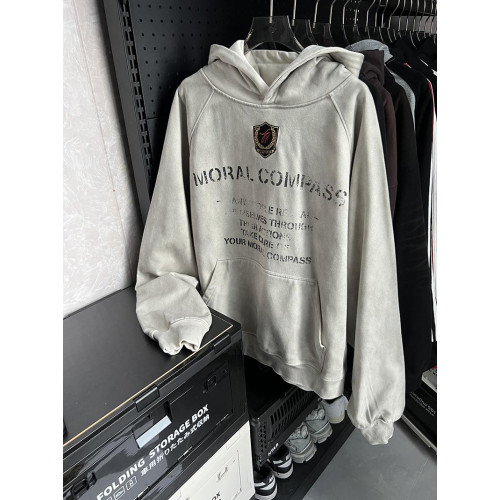 ooohmygo美式復古水洗做舊標語連帽衛衣男高級感寬松cleanfit外套 ooohmygo美式復古水洗做舊標語連帽衛衣男高級感寬松cleanfit外套