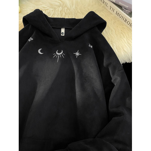 特大碼300斤麂皮衛衣男裝連帽冬季情侶重磅上衣服復古銀狐絨外套2