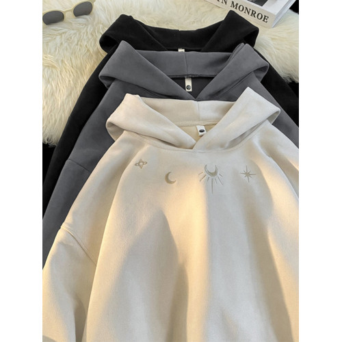 特大碼300斤麂皮衛衣男裝連帽冬季情侶重磅上衣服復古銀狐絨外套2