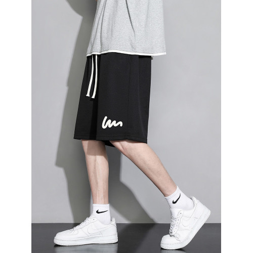 休閒衛褲短褲男夏季新款潮流潮牌寬松跑步運動褲子男生針織五分褲 休閒衛褲短褲男夏季新款潮流潮牌寬松跑步運動褲子男生針織五分褲