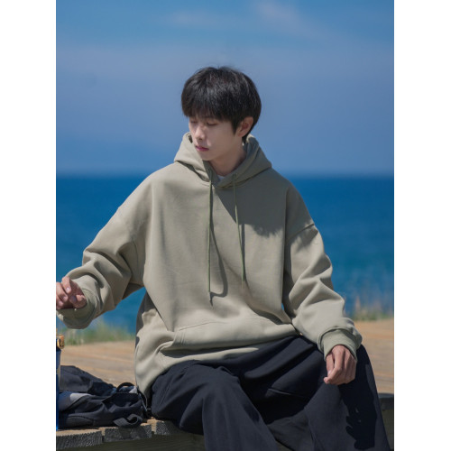 港仔文藝男420g重磅連帽衛衣男秋冬休閒黑色帶帽上衣男生帽衫外套 港仔文藝男420g重磅連帽衛衣男秋冬休閒黑色帶帽上衣男生帽衫外套