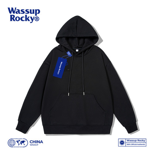 Wassup Rocky純色運動連帽衫衛衣男秋冬加絨情侶寬松休閒上衣外套 Wassup Rocky純色運動連帽衫衛衣男秋冬加絨情侶寬松休閒上衣外套