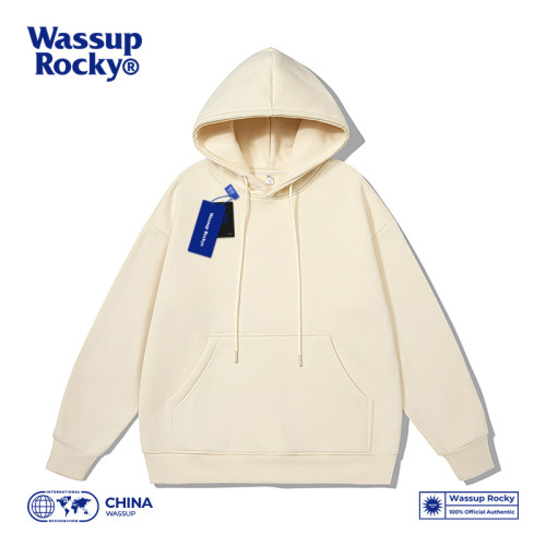 Wassup Rocky純色運動連帽衫衛衣男秋冬加絨情侶寬松休閒上衣外套 Wassup Rocky純色運動連帽衫衛衣男秋冬加絨情侶寬松休閒上衣外套