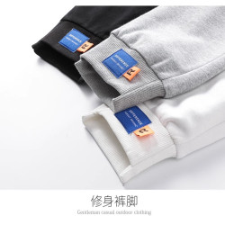 NASA官方旗艦純棉褲子男女新款春夏秋冬季男士休閒運動灰色衛褲薄