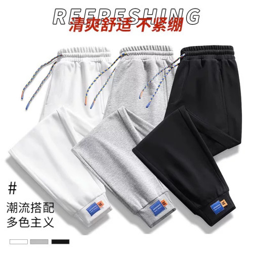 NASA官方旗艦純棉褲子男女新款春夏秋冬季男士休閒運動灰色衛褲薄