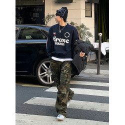 MRCYC設計感字母印花衛衣男秋冬季寬松純棉上衣韓系潮流套頭外套