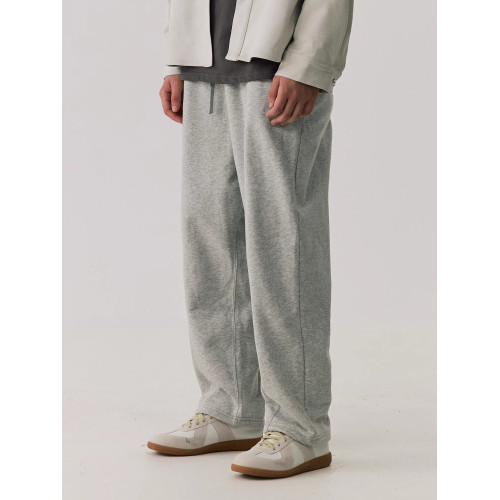 KITH男潮牌刺綉衛褲2024秋季新款寬松直筒褲束腳長褲子灰色運動褲