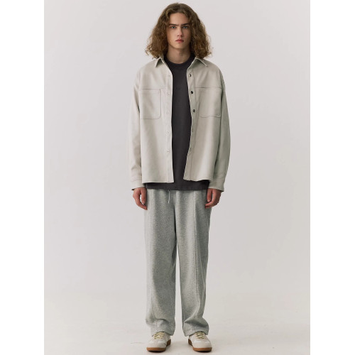 KITH男潮牌刺綉衛褲2024秋季新款寬松直筒褲束腳長褲子灰色運動褲